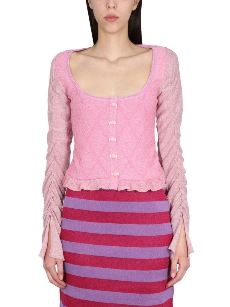 CARDIGAN WITH RUFFLED SLEEVE