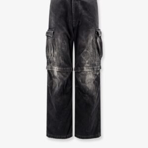 Cargo black denim trousers