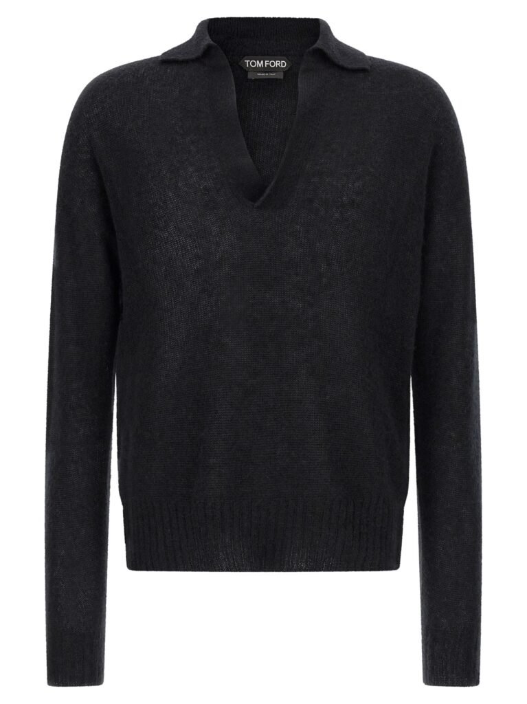 Cashmere and silk polo shirt