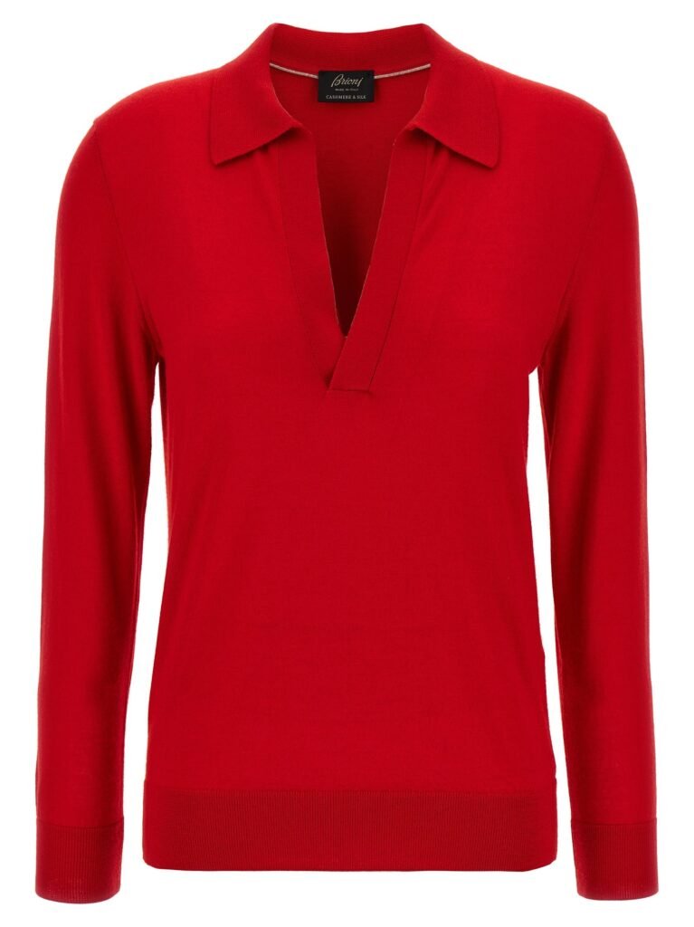 Cashmere and silk polo shirt