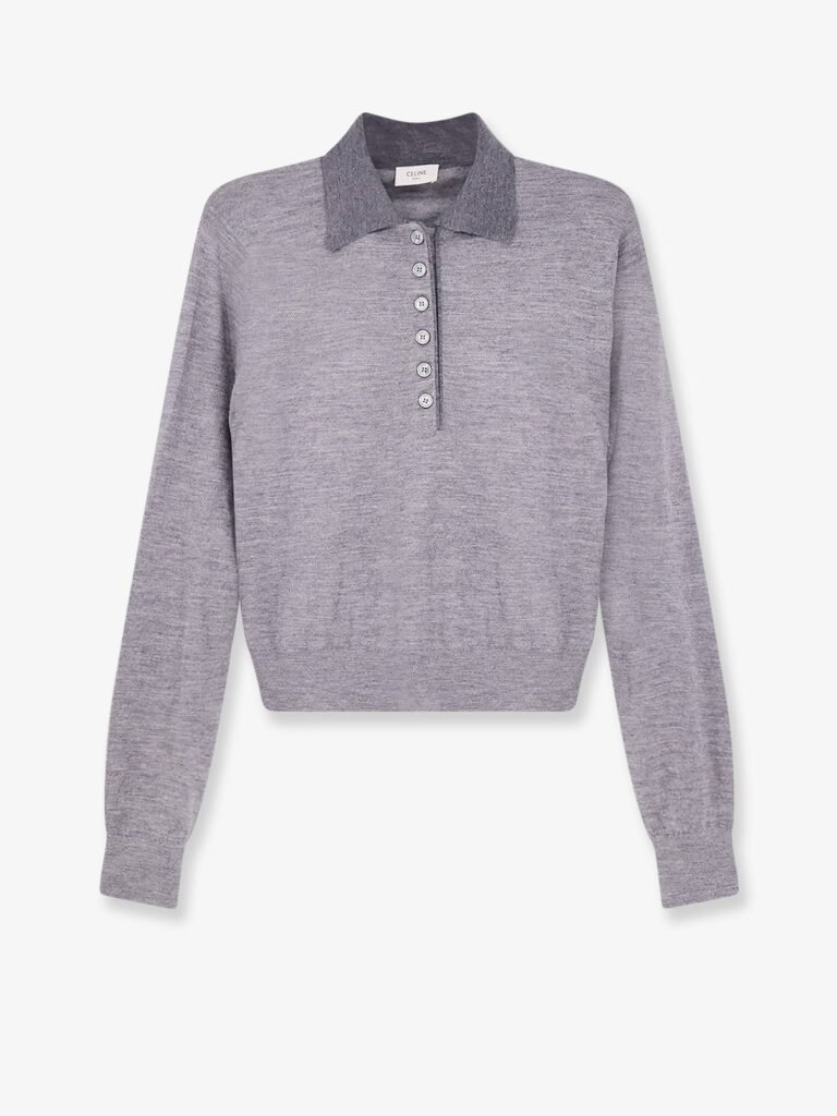 Cashmere and silk polo shirt with embroidery logo on the front