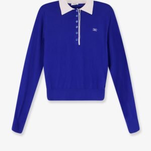Cashmere and silk polo shirt with logo embroidery on the front