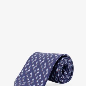 Catamarano silk tie with Nautica print