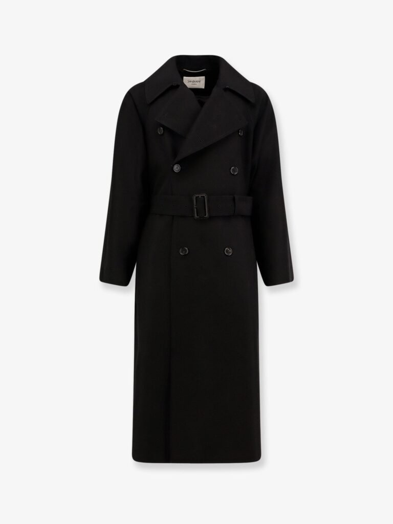Certified wool coat with belt