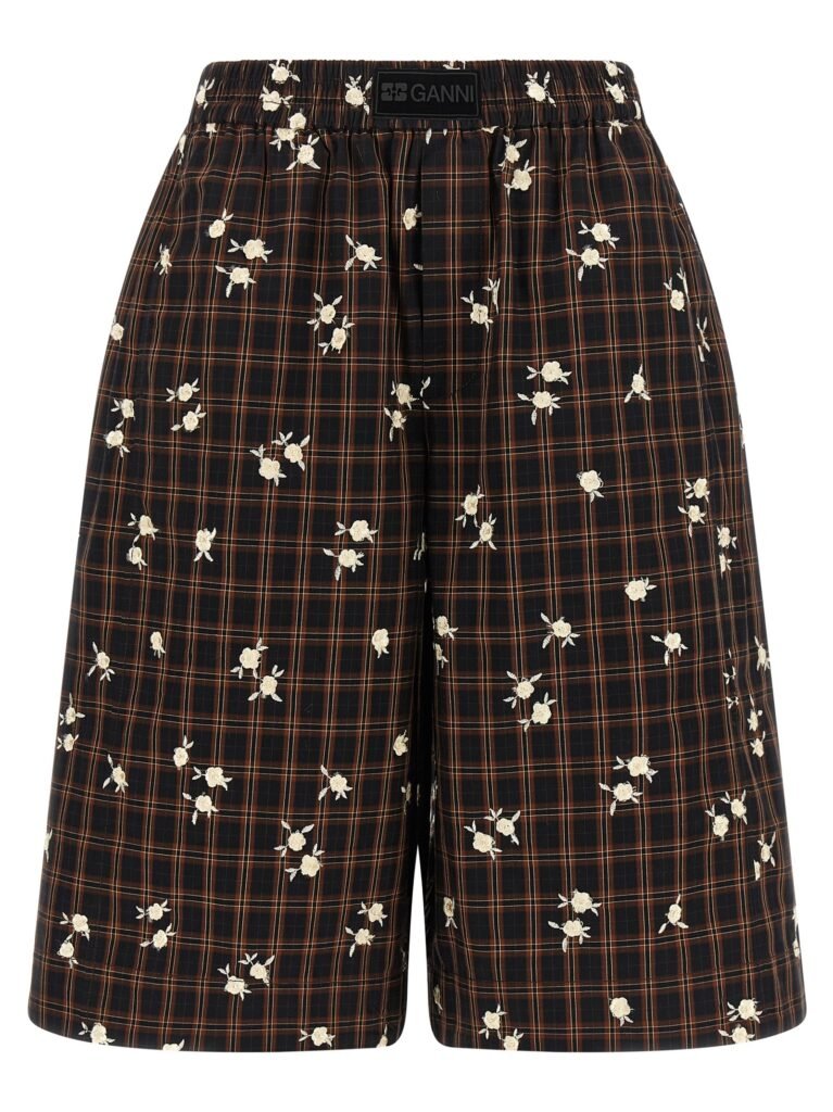 'Check Flower' bermuda shorts