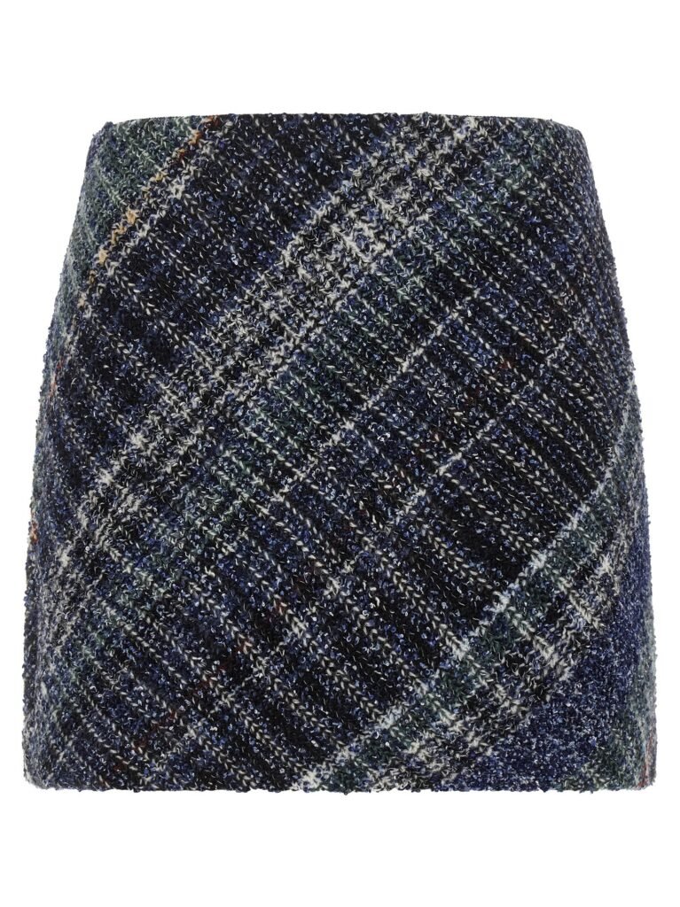 Check wool skirt