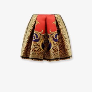 Cheetah Barocco silk duchesse skirt