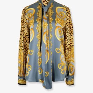 Cheetah Foulard Lavallière silk shirt