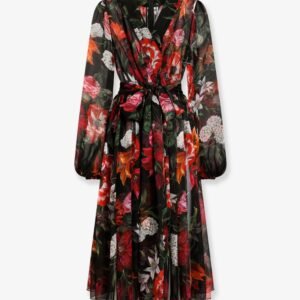 Chiffon dress with floral print