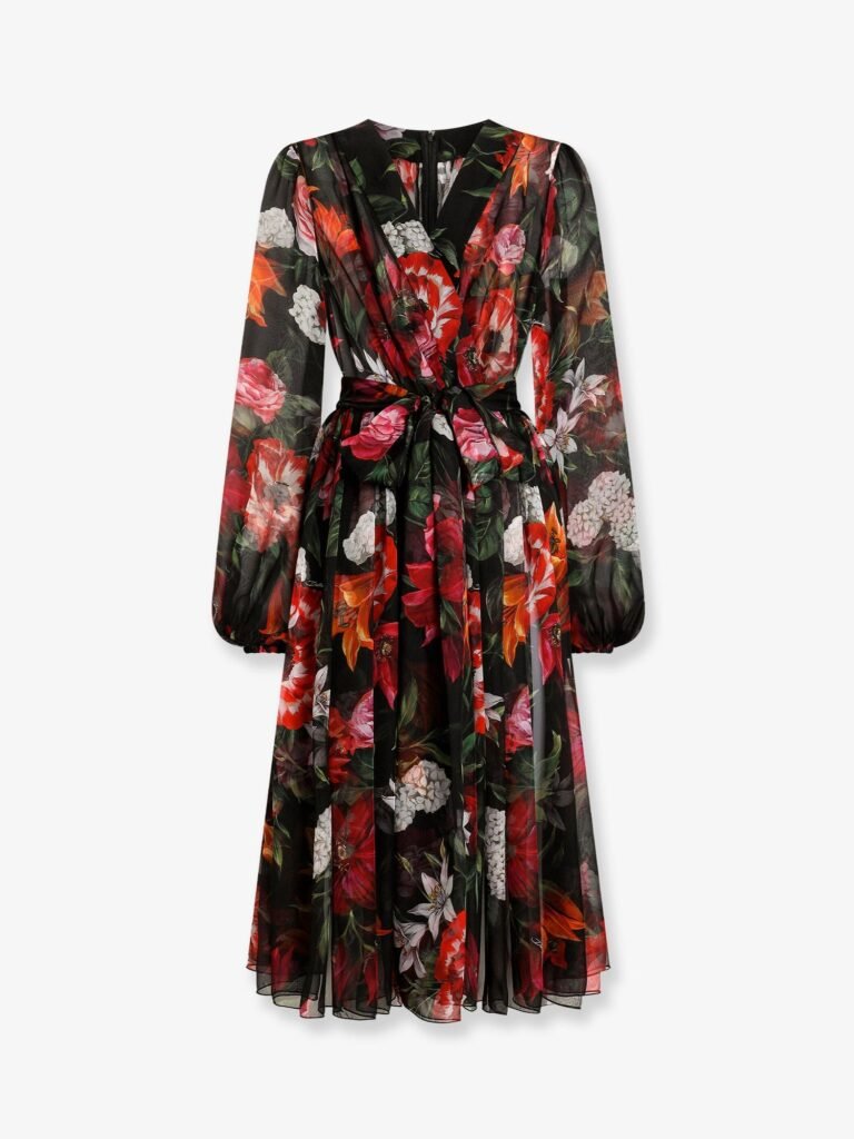 Chiffon dress with floral print
