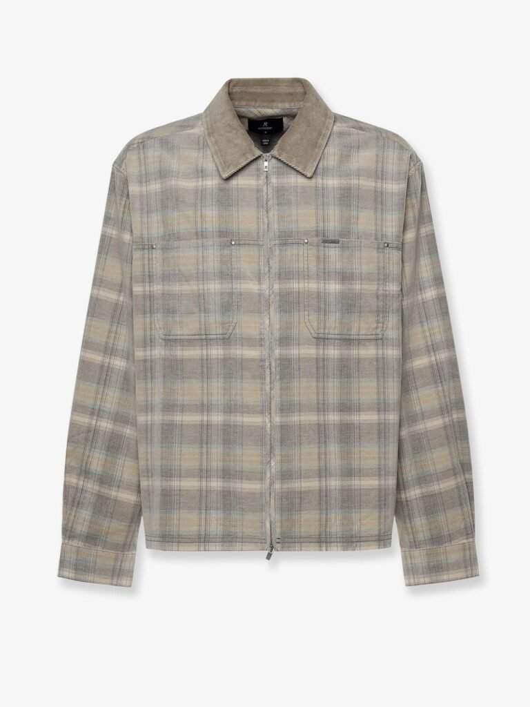 Corduroy shirt with check motif