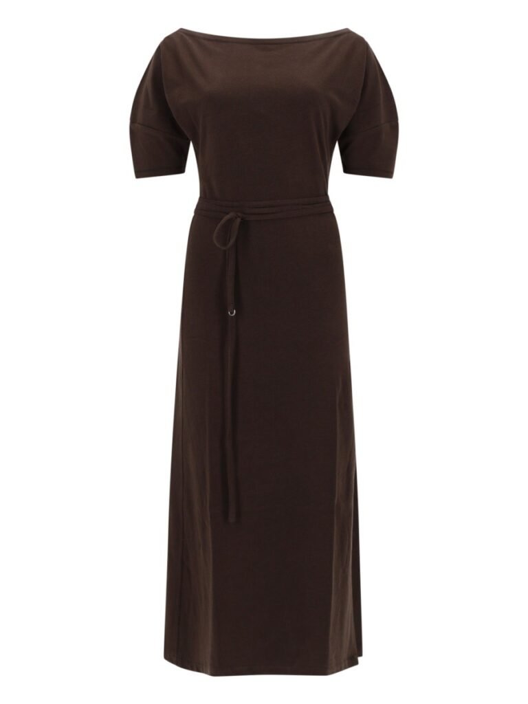 COTTON AND LINEN MIDI DRESS