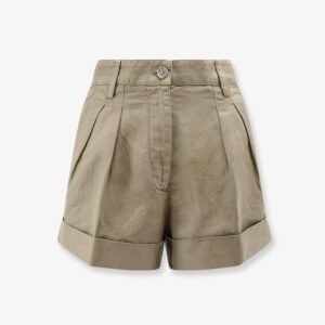 Cotton and linen shorts