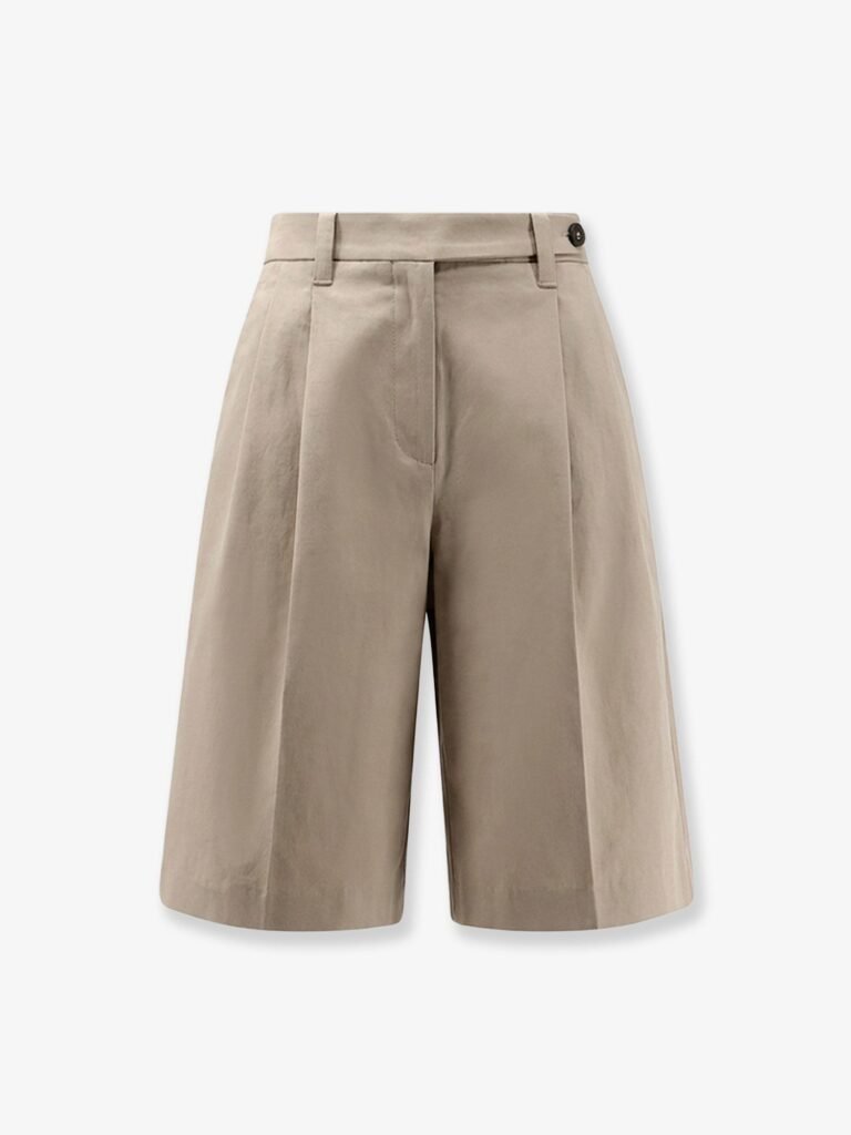 Cotton and linen shorts