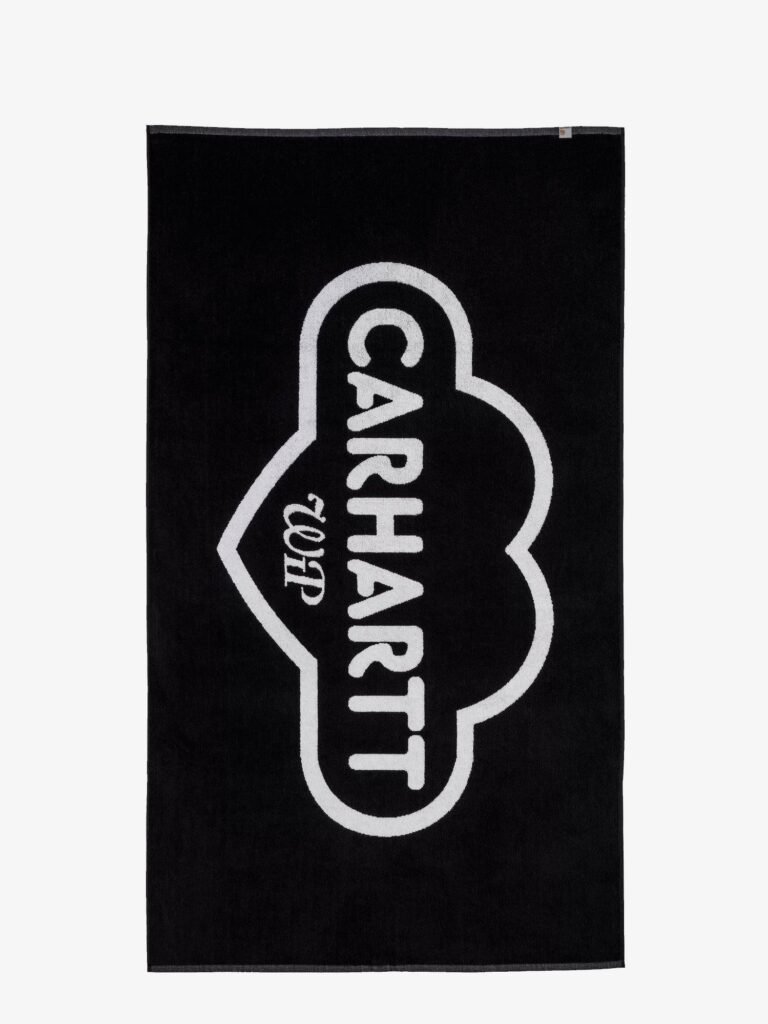 Cotton beach towel with front logo print