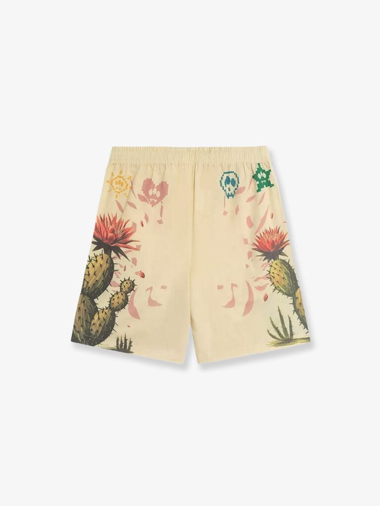 Cotton bermuda shorts with Cactus print