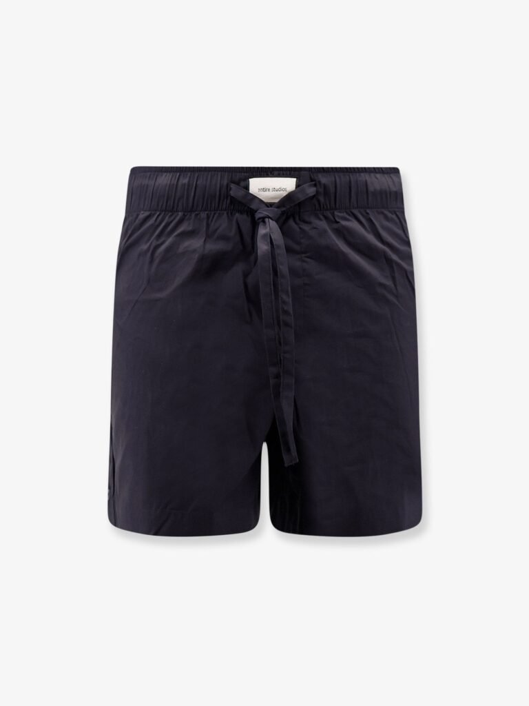 Cotton bermuda shorts with frontal logoed label