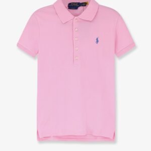 Cotton blend polo with embroidered logo