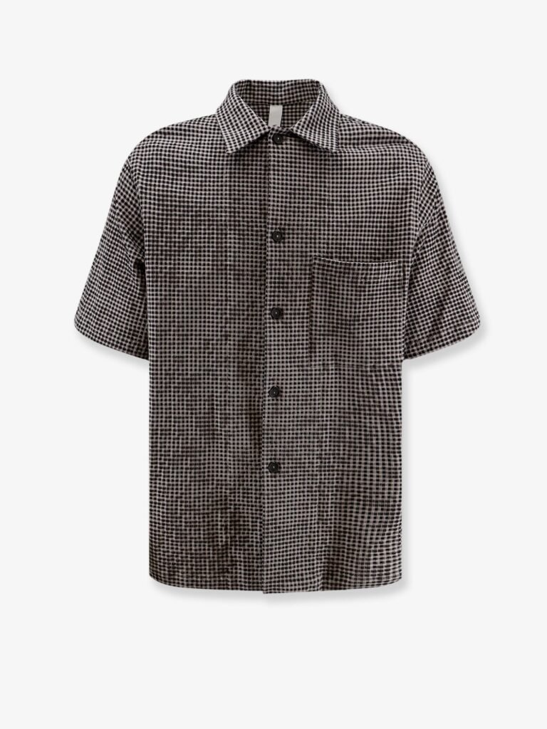 Cotton blend shirt with checked pattern