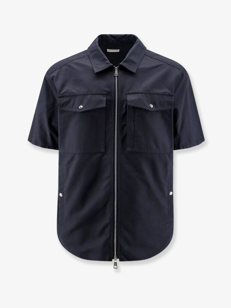Cotton blend shirt with zip