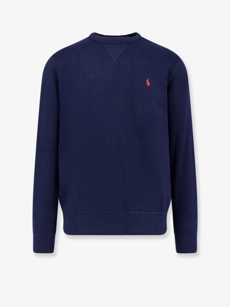 Cotton blend sweater with logo