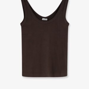 Cotton blend tank top with back monili detail