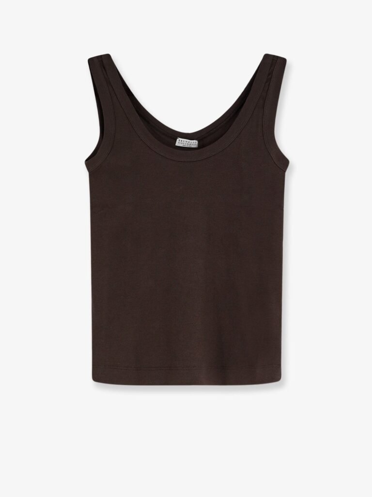 Cotton blend tank top with back monili detail