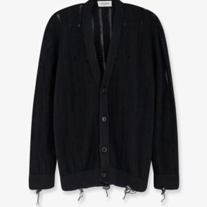 Cotton cardigan with destroyed effect