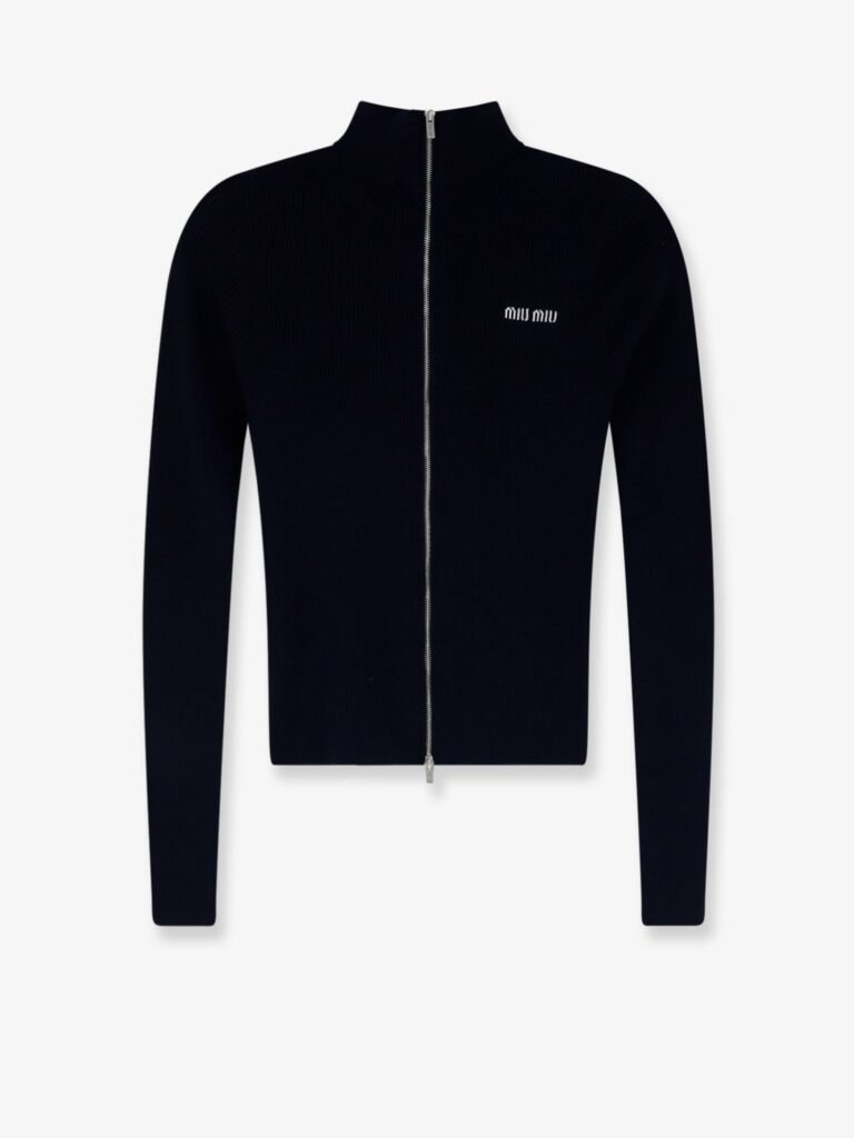 Cotton cardigan with front logo inlay