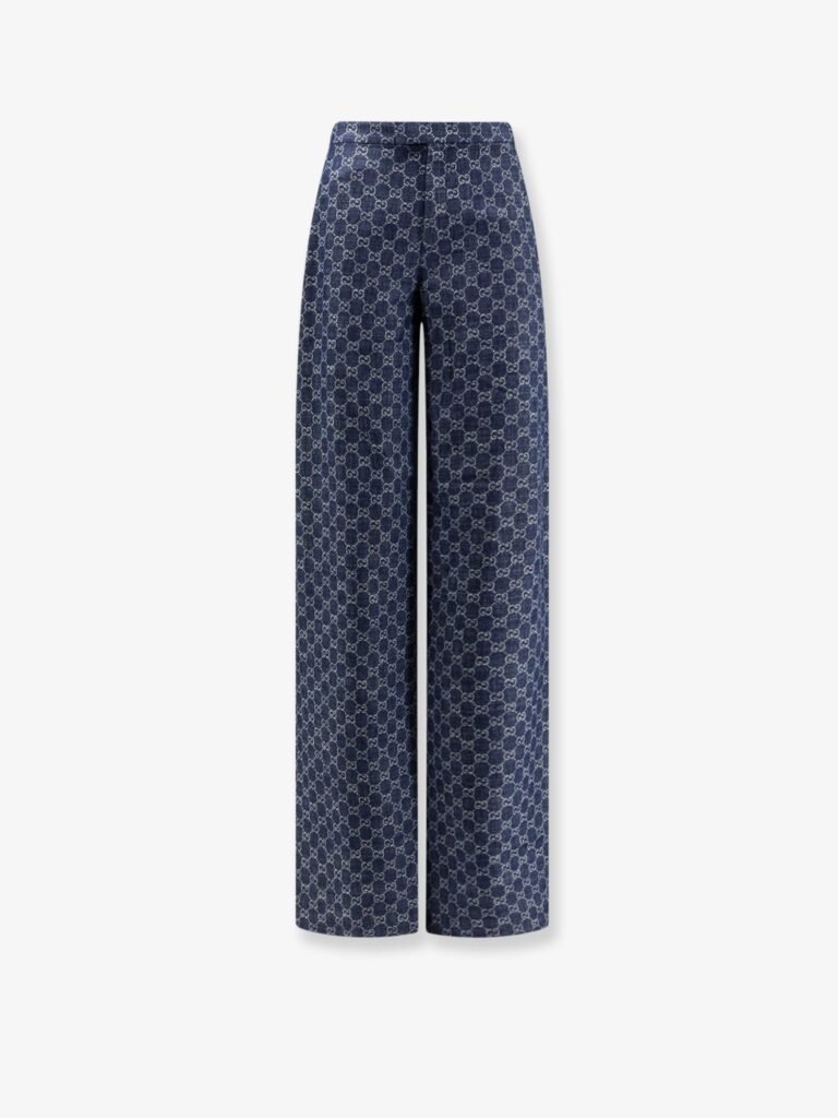 Cotton denim trousers with GG motif