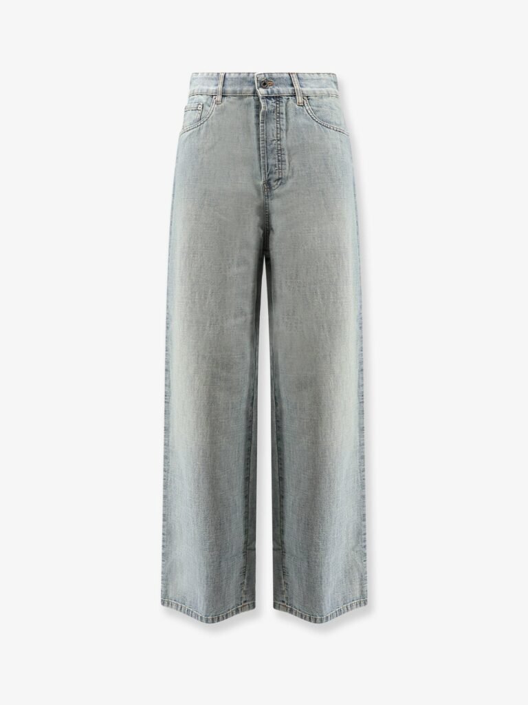 Cotton Jeans with Logo Lettering embroidery
