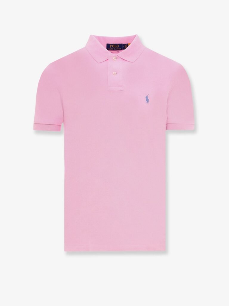Cotton polo shirt with embroidered logo on the front