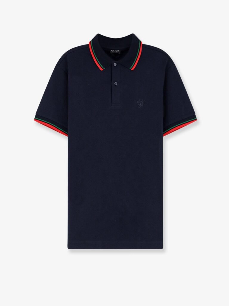 Cotton polo shirt with embroidered logo on the front