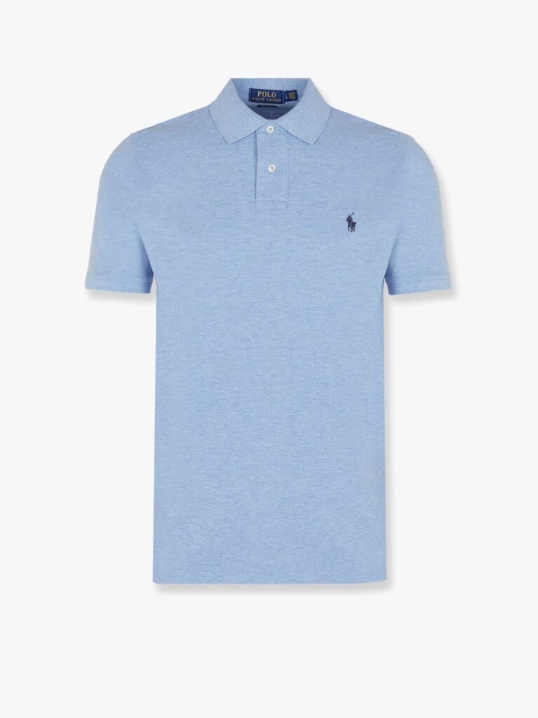 Cotton polo shirt with embroidered logo on the front