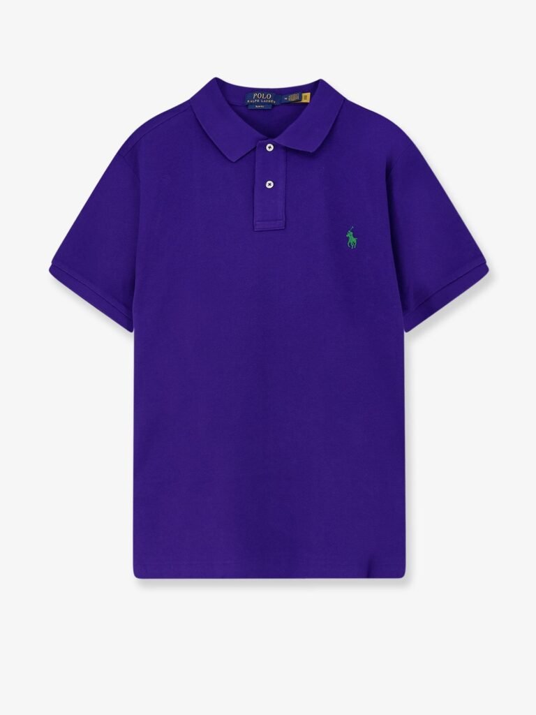 Cotton polo shirt with frontal embroidered logo
