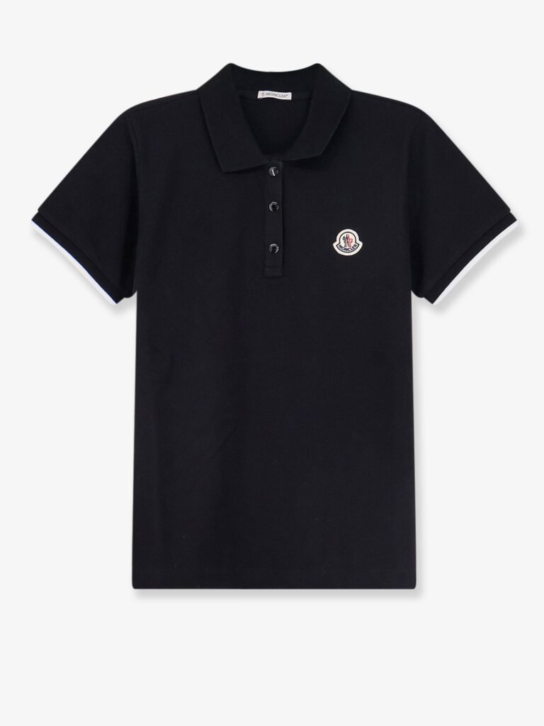 Cotton polo shirt with logo patch