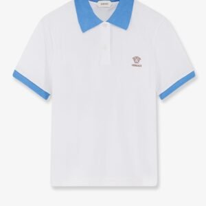 Cotton polo shirt with Medusa embroidery