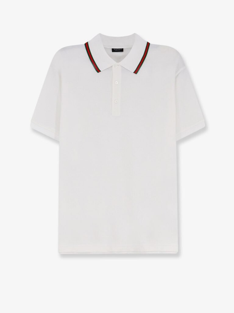 Cotton polo shirt with Nastro Web detail on the collar