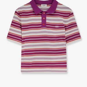 Cotton polo shirt with striped pattern