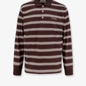 Cotton polo shirt with striped pattern