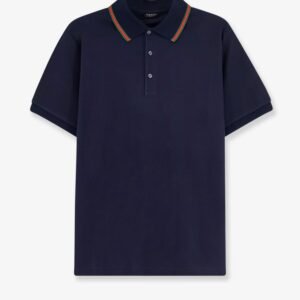 Cotton polo with Nastro Web detail on the collar