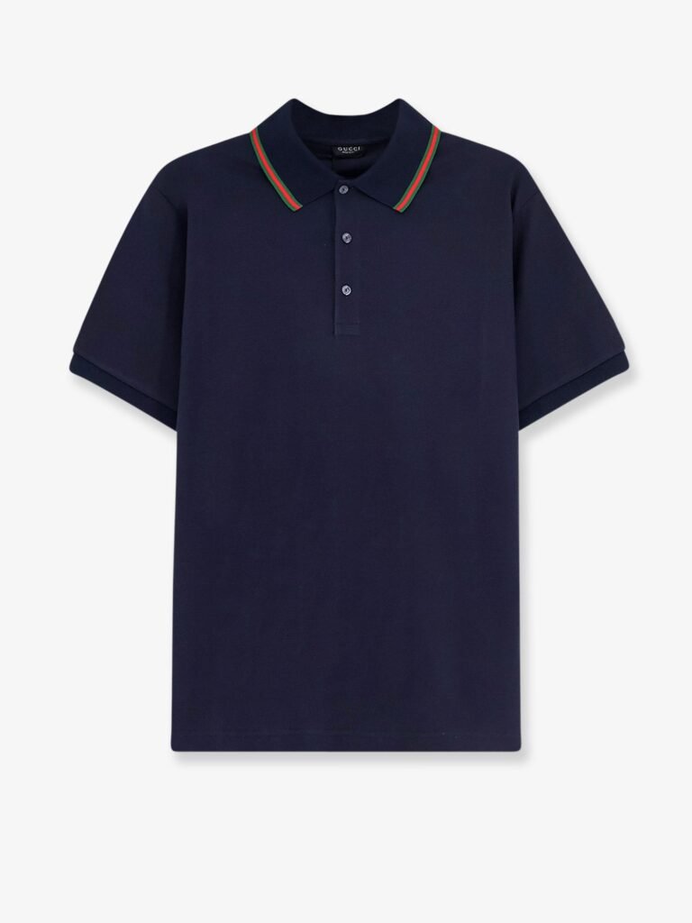 Cotton polo with Nastro Web detail on the collar