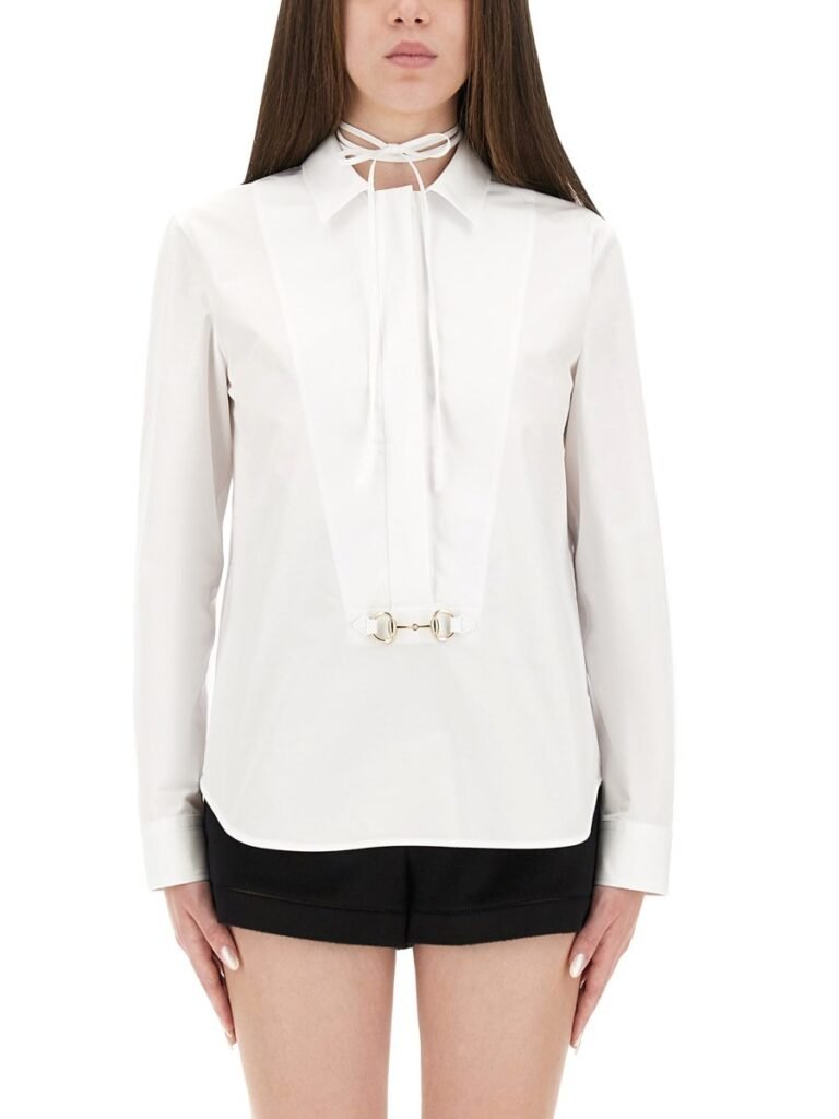 COTTON POPLIN SHIRT WITH CLAMP