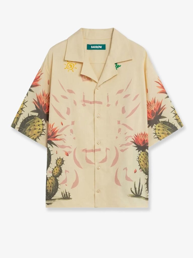 Cotton shirt with cactus print