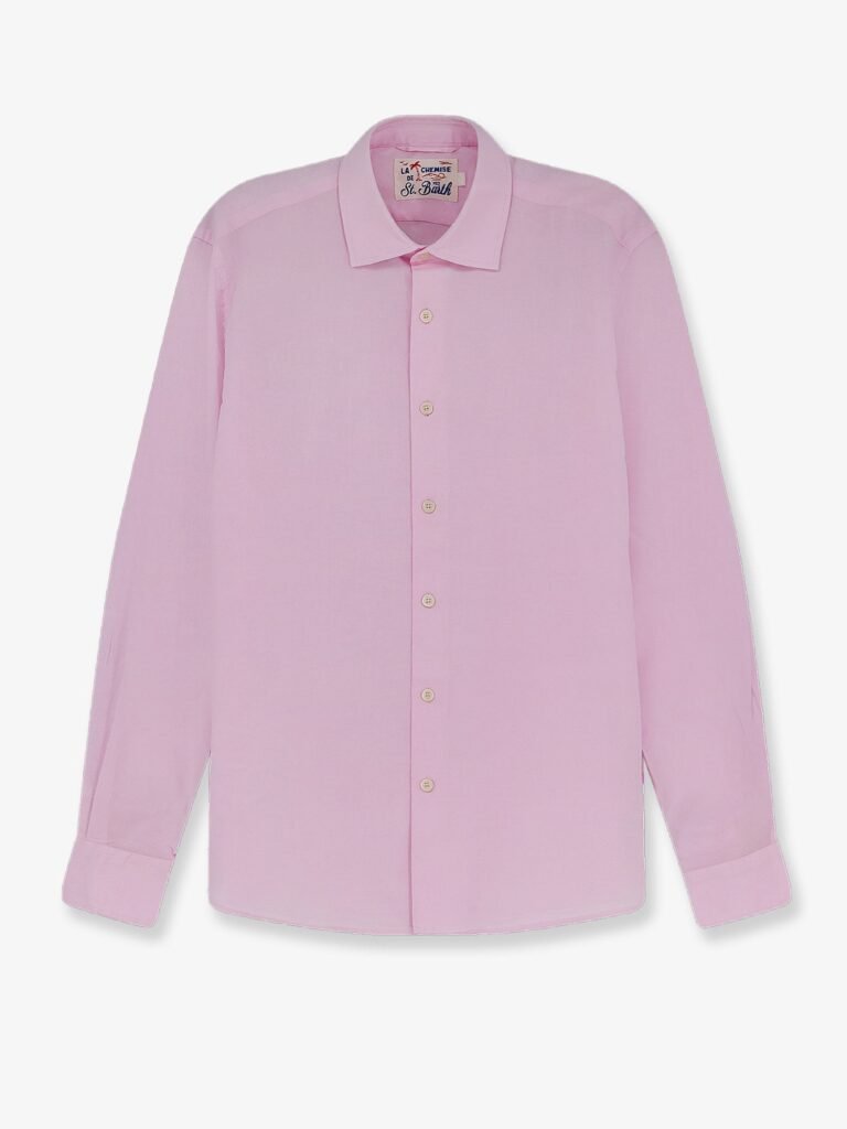 Cotton shirt with front embroidered logo