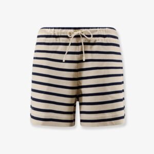 Cotton shorts with striped pattern