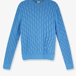 Cotton sweater with braided processing