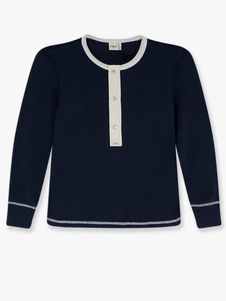 Cotton sweater with contrasting inserts