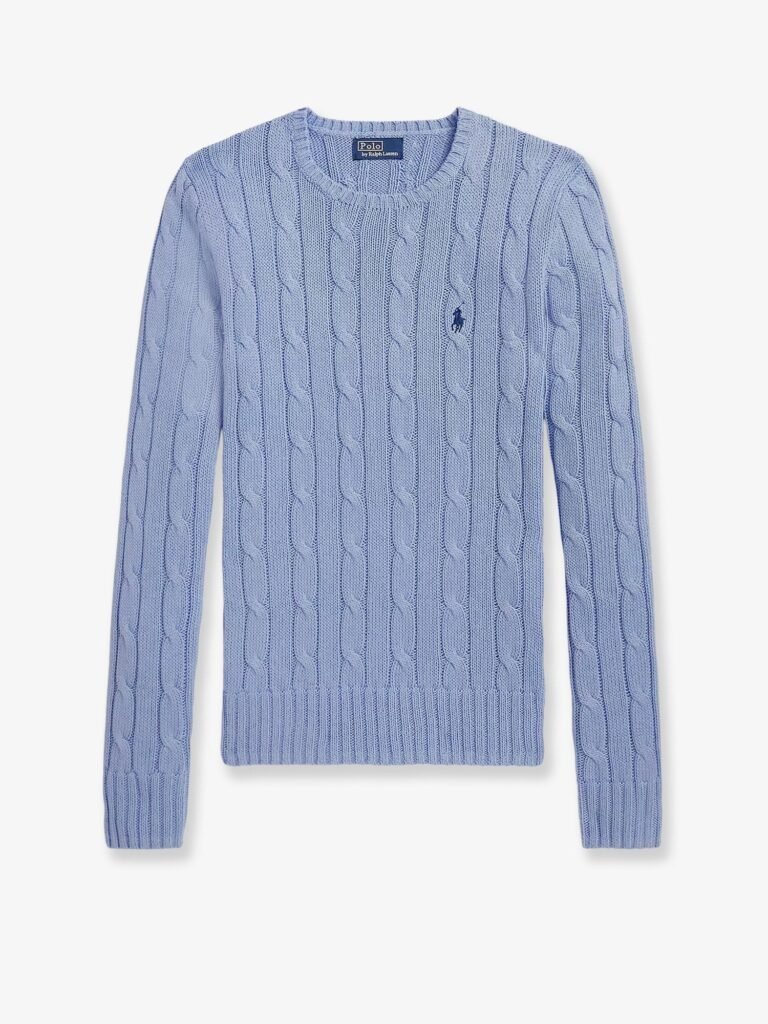 Cotton sweater with embroidered logo on the front