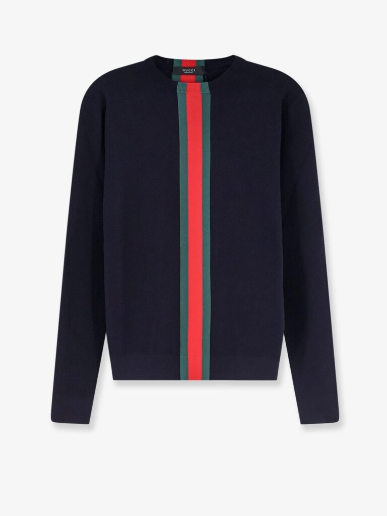 Cotton sweater with Nastro Web inlay